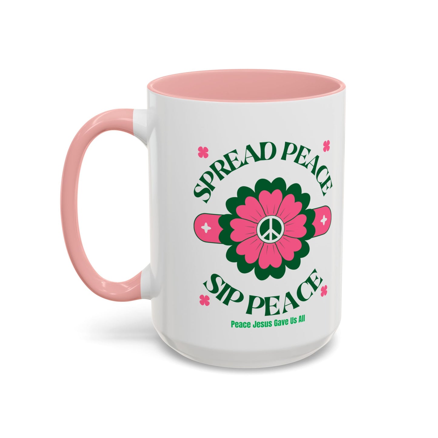 Accent Coffee Mug Ceramic Mug – Spread Peace & Sip Peace (11, 15oz)