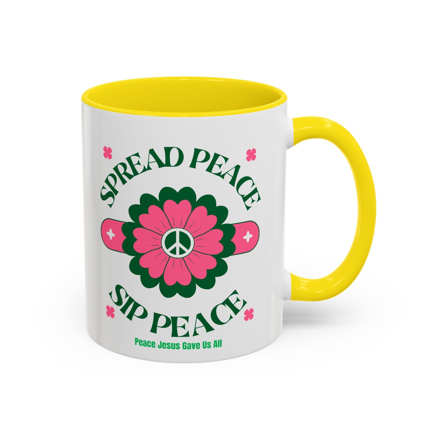 Accent Coffee Mug Ceramic Mug – Spread Peace & Sip Peace (11, 15oz)