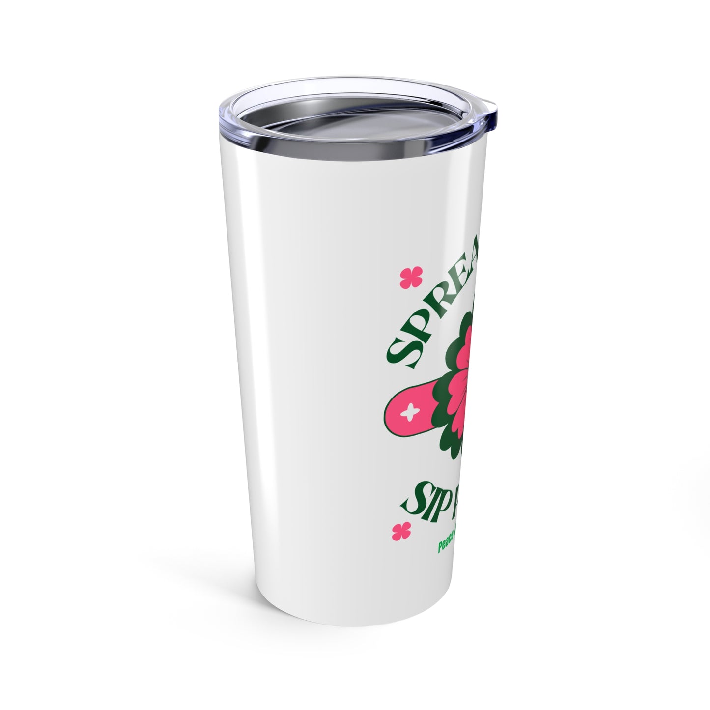 Peaceful Floral Tumbler | 20oz Travel Cup for Inspirational Sips, Perfect Gift for Teachers, Friends, Spiritual Gifts, Coffee Lovers