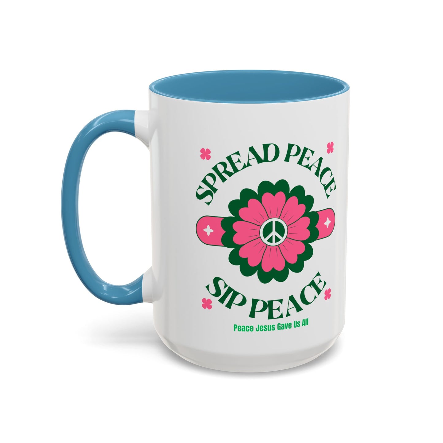 Accent Coffee Mug Ceramic Mug – Spread Peace & Sip Peace (11, 15oz)