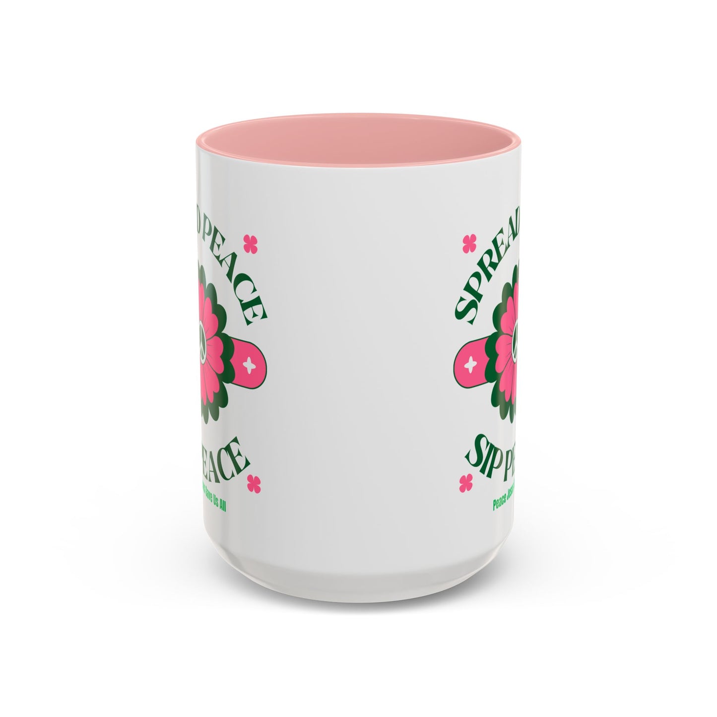 Accent Coffee Mug Ceramic Mug – Spread Peace & Sip Peace (11, 15oz)