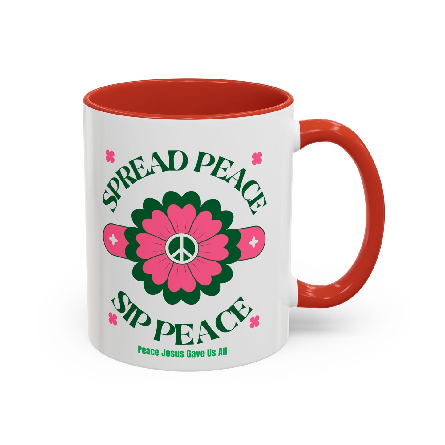 Accent Coffee Mug Ceramic Mug – Spread Peace & Sip Peace (11, 15oz)
