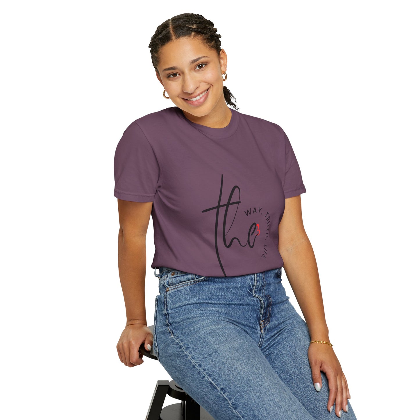 Faith-Inspired Garment-Dyed Tee – The Way, The Truth, The Life | Christian Apparel, Bible Verse T-Shirt, Religious Gift