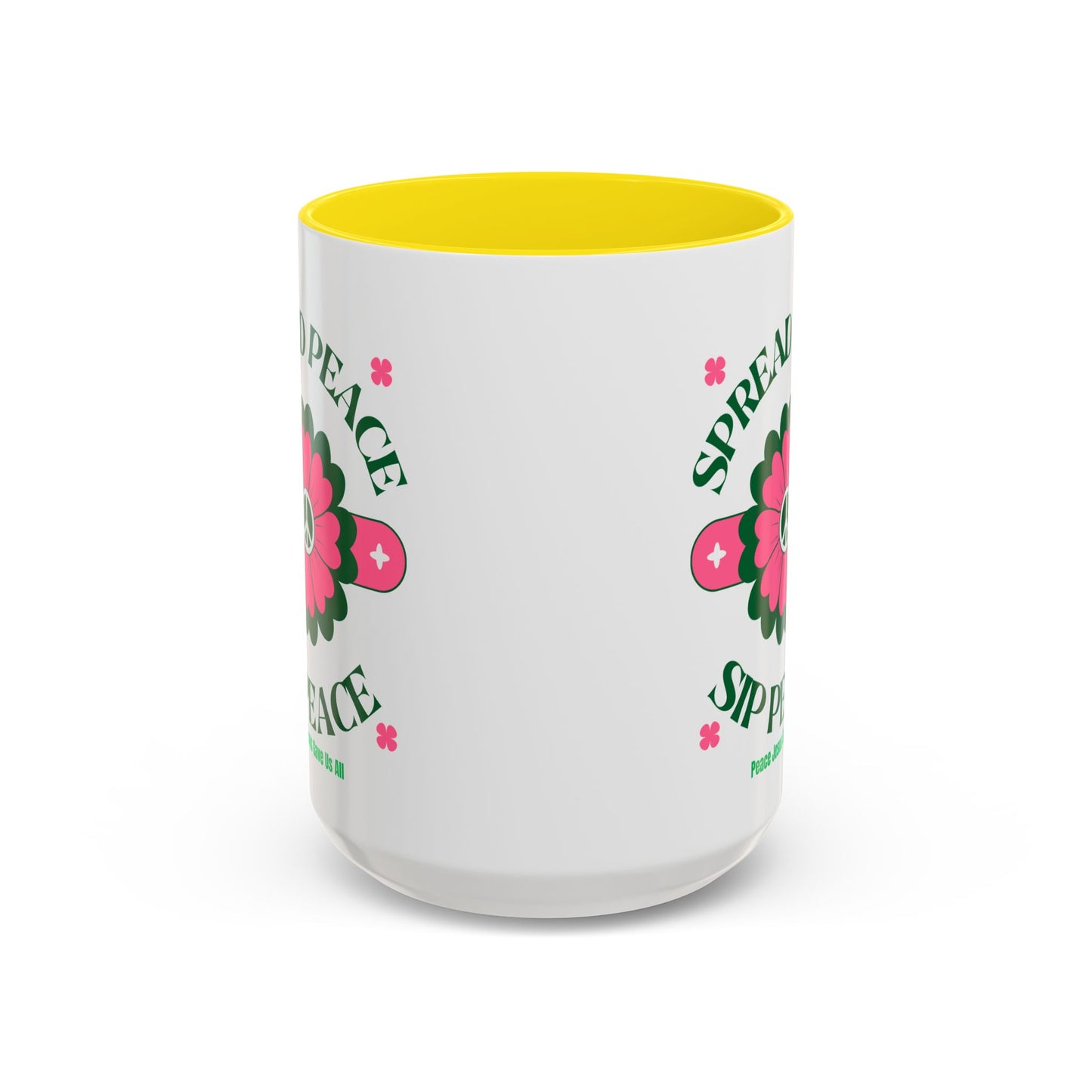 Accent Coffee Mug Ceramic Mug – Spread Peace & Sip Peace (11, 15oz)