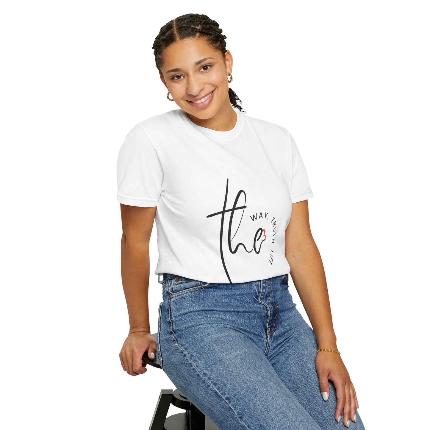 Faith-Inspired Garment-Dyed Tee – The Way, The Truth, The Life | Christian Apparel, Bible Verse T-Shirt, Religious Gift