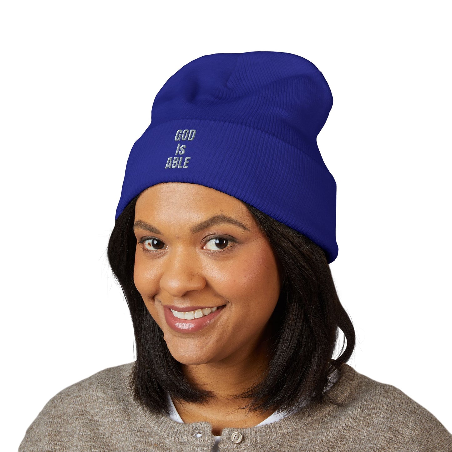 Embroidered Inspirational Beanie, Classic Cuffed Beanie, Cozy Winter Hat, Faith-Based Gift, Everyday Wear, Unique Accessory