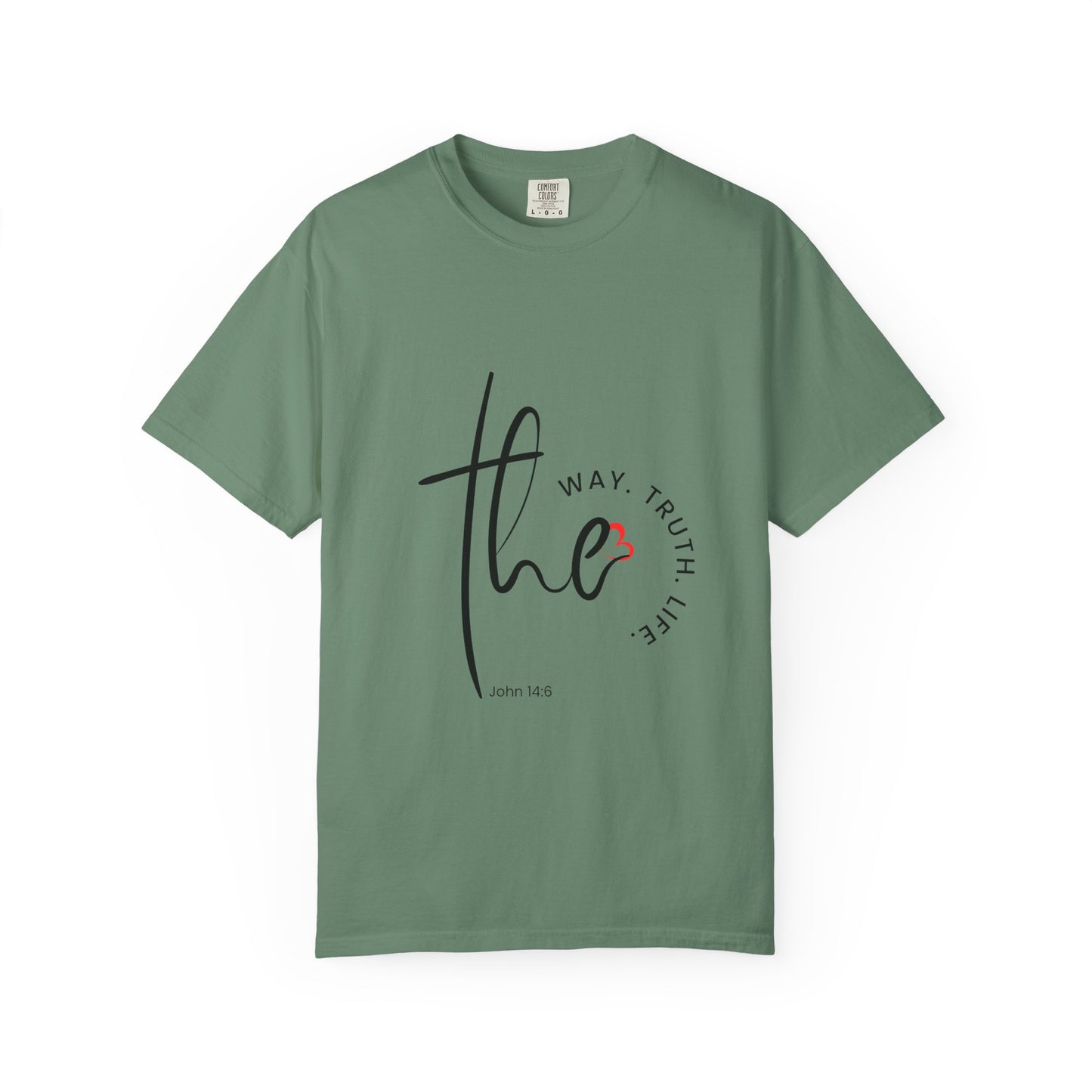 Faith-Inspired Garment-Dyed Tee – The Way, The Truth, The Life | Christian Apparel, Bible Verse T-Shirt, Religious Gift