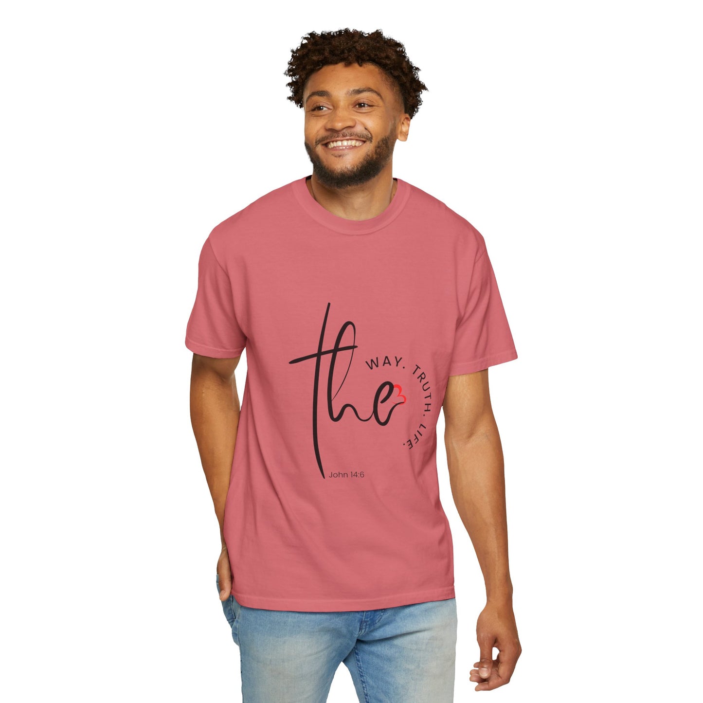 Faith-Inspired Garment-Dyed Tee – The Way, The Truth, The Life | Christian Apparel, Bible Verse T-Shirt, Religious Gift