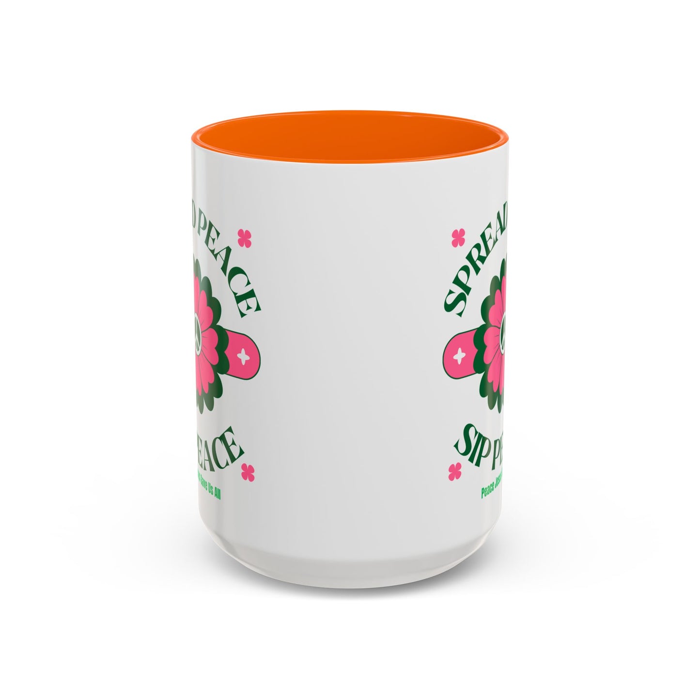 Accent Coffee Mug Ceramic Mug – Spread Peace & Sip Peace (11, 15oz)