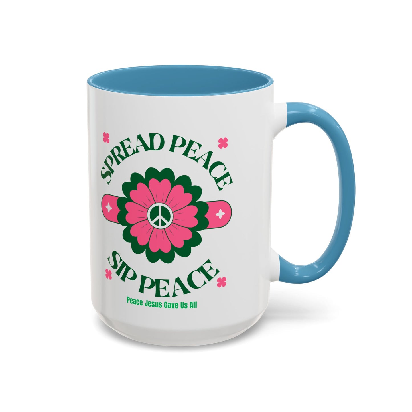 Accent Coffee Mug Ceramic Mug – Spread Peace & Sip Peace (11, 15oz)