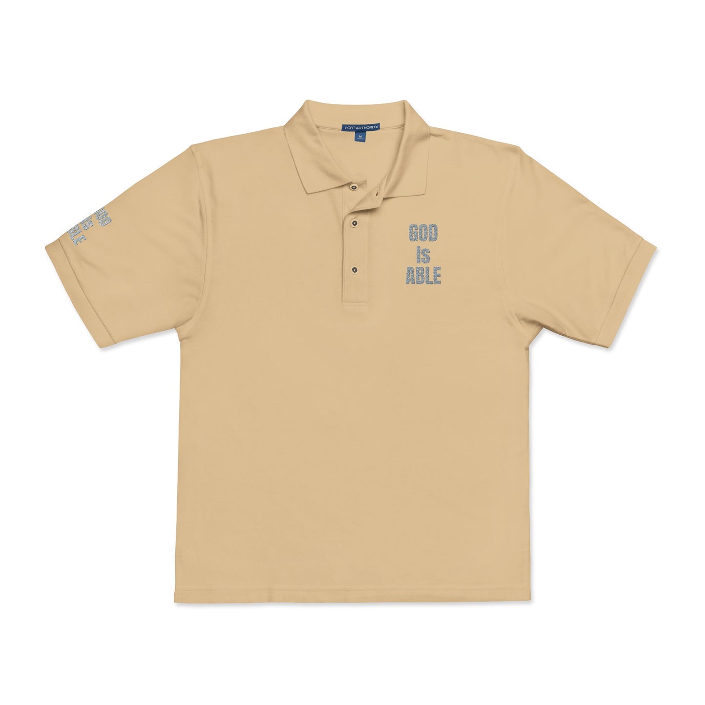 Inspirational Embroidered Polo Shirt - God is Able, Unisex Casual Wear, Perfect Gift for Faith, Daily Comfort, Church Events