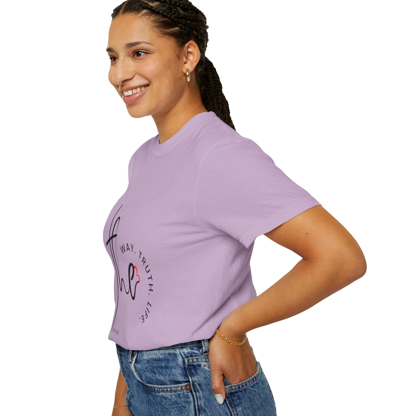 Faith-Inspired Garment-Dyed Tee – The Way, The Truth, The Life | Christian Apparel, Bible Verse T-Shirt, Religious Gift