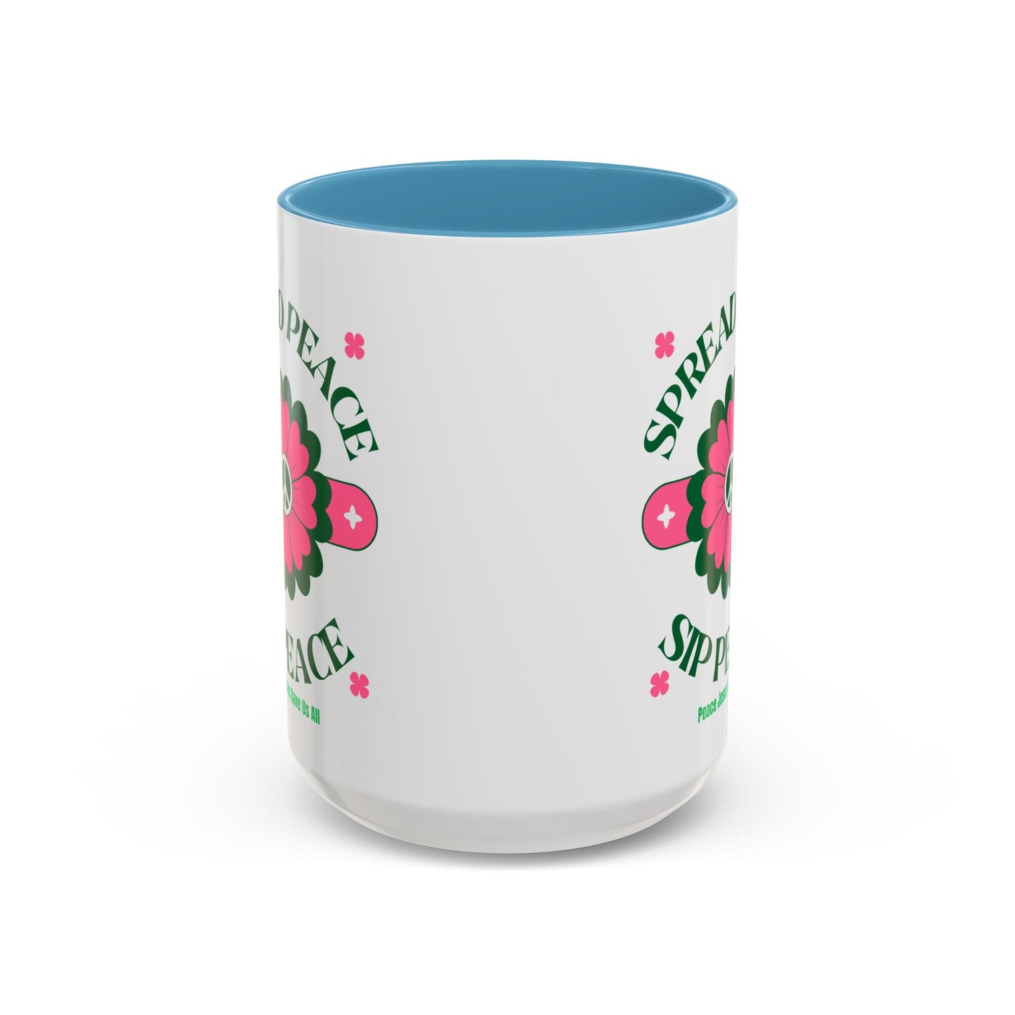 Accent Coffee Mug Ceramic Mug – Spread Peace & Sip Peace (11, 15oz)