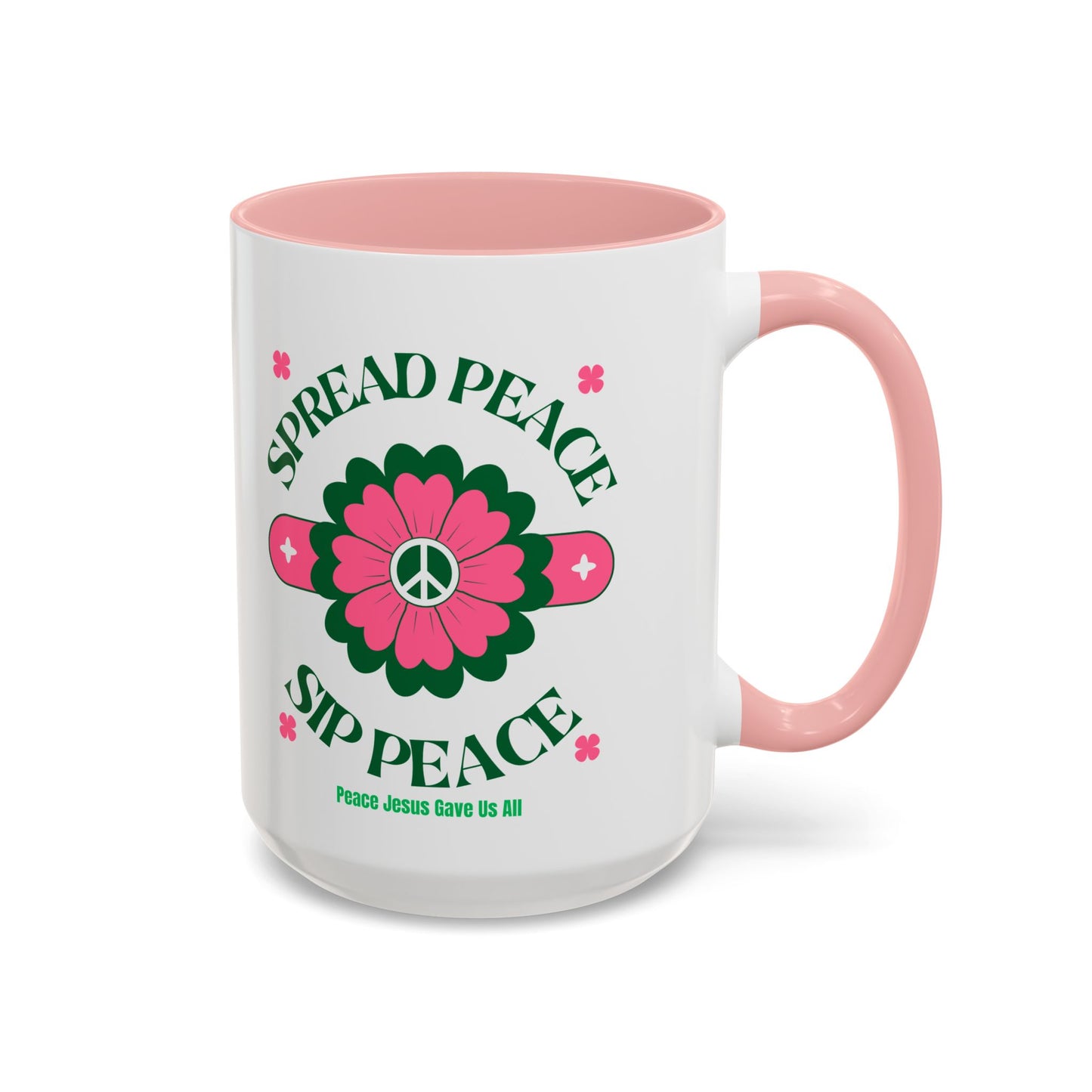 Accent Coffee Mug Ceramic Mug – Spread Peace & Sip Peace (11, 15oz)