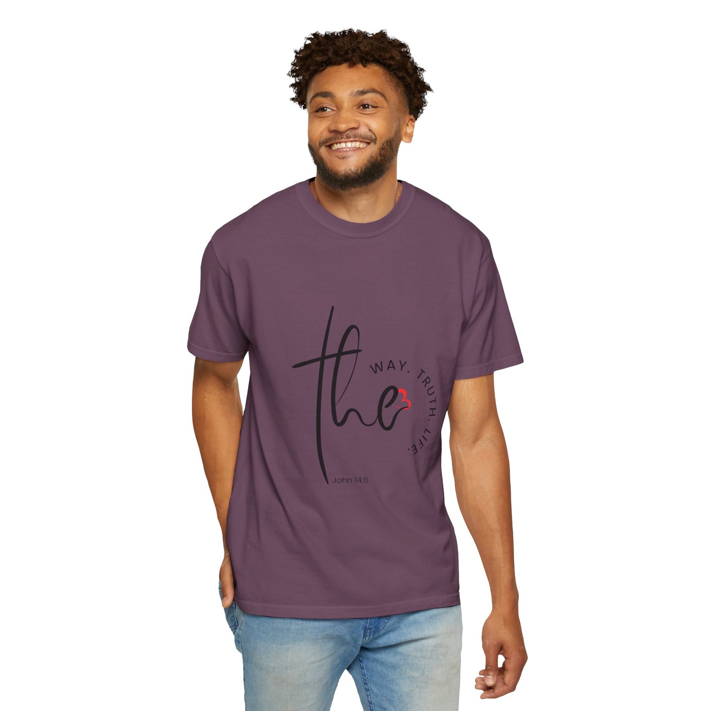 Faith-Inspired Garment-Dyed Tee – The Way, The Truth, The Life | Christian Apparel, Bible Verse T-Shirt, Religious Gift
