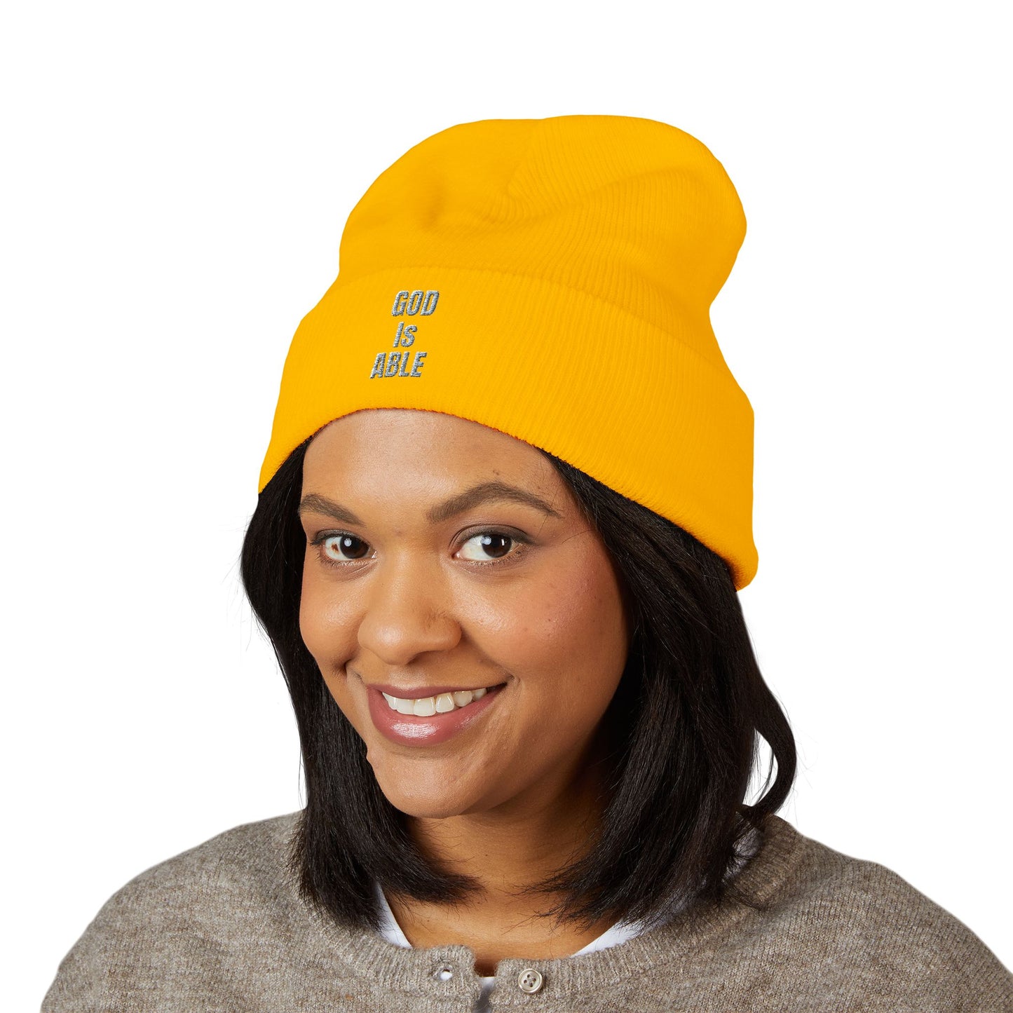 Embroidered Inspirational Beanie, Classic Cuffed Beanie, Cozy Winter Hat, Faith-Based Gift, Everyday Wear, Unique Accessory