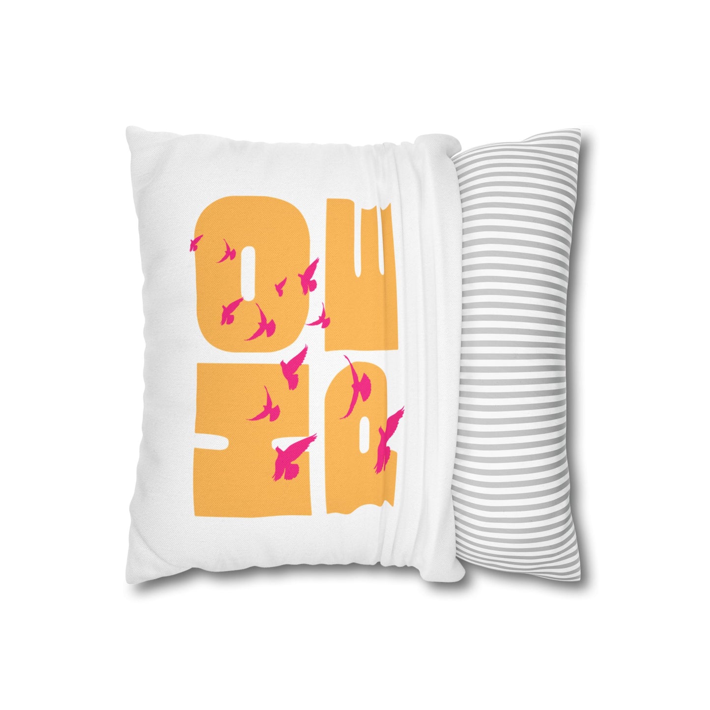 Hopeful Birds Square Pillowcase - Inspirational Home Decor, Cozy Cushion, Gift for Friends, Modern Living Room Accent, Motivational Decor