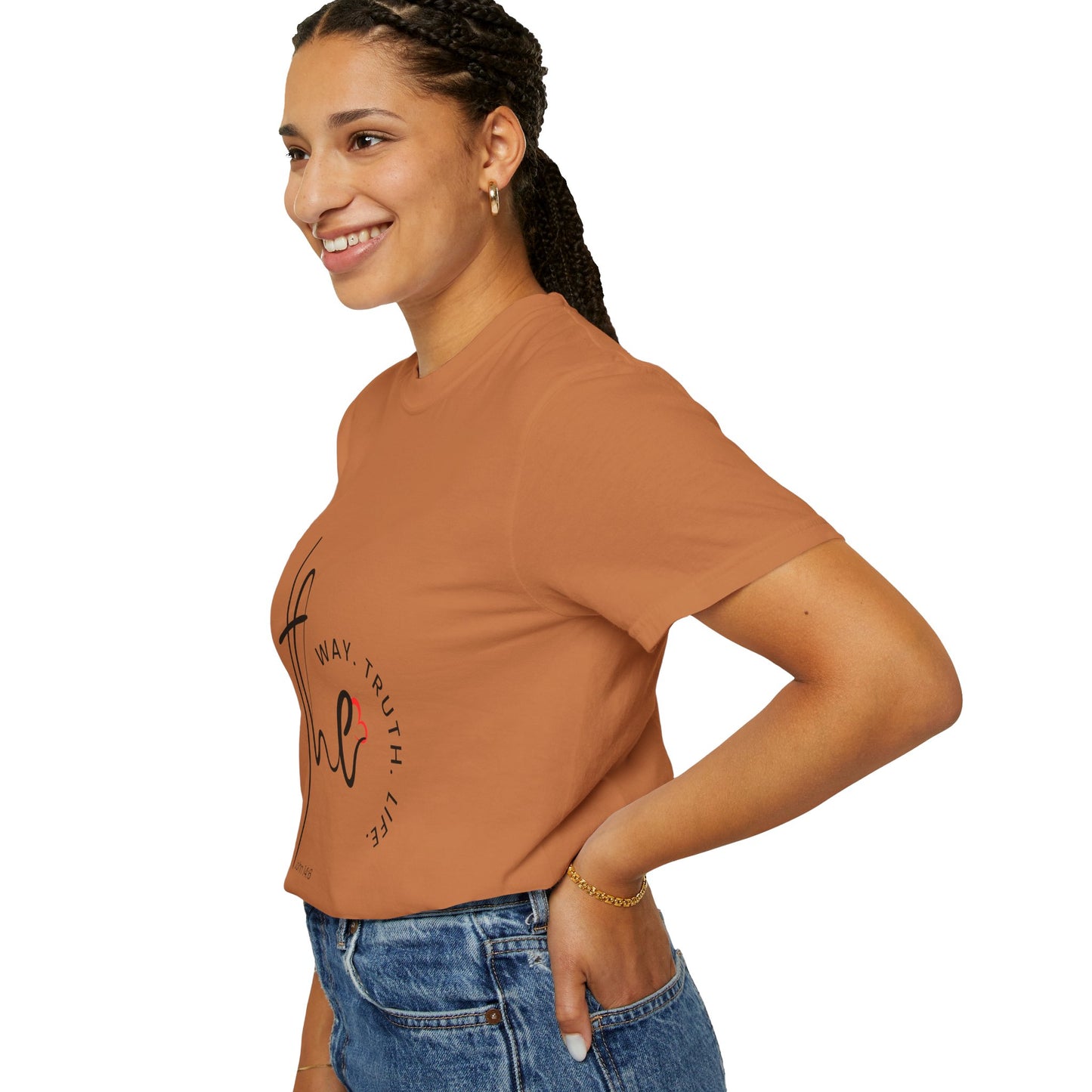 Faith-Inspired Garment-Dyed Tee – The Way, The Truth, The Life | Christian Apparel, Bible Verse T-Shirt, Religious Gift