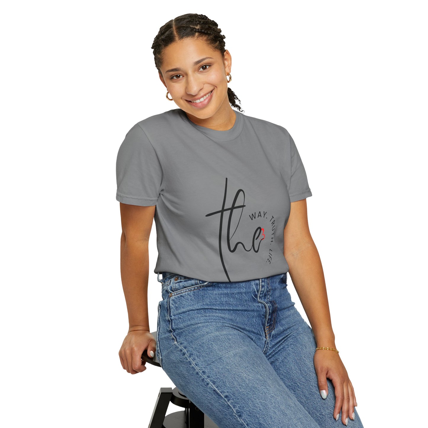 Faith-Inspired Garment-Dyed Tee – The Way, The Truth, The Life | Christian Apparel, Bible Verse T-Shirt, Religious Gift