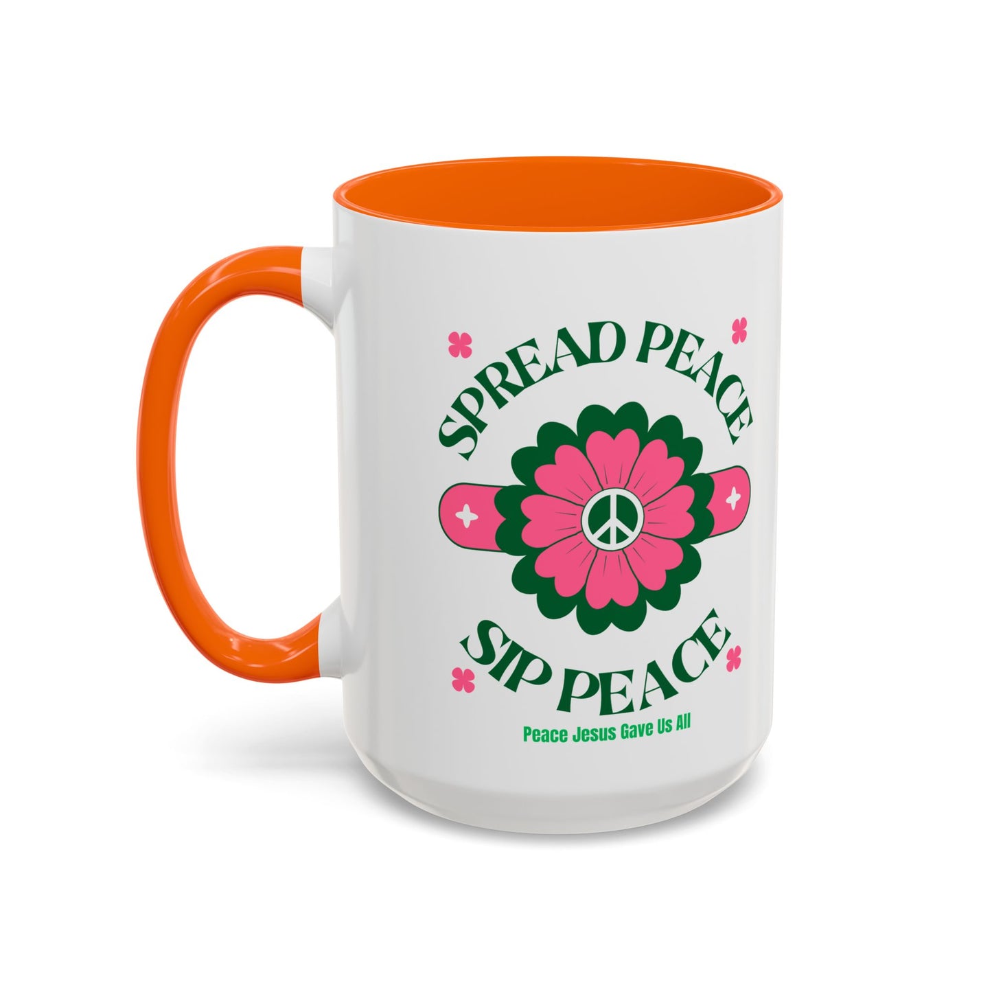 Accent Coffee Mug Ceramic Mug – Spread Peace & Sip Peace (11, 15oz)