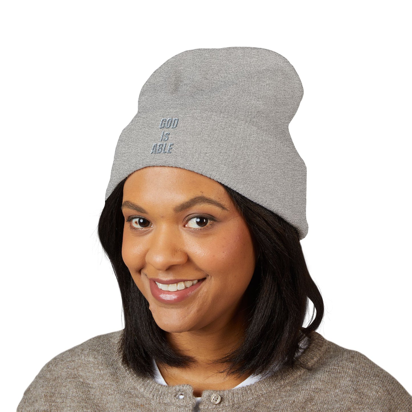 Embroidered Inspirational Beanie, Classic Cuffed Beanie, Cozy Winter Hat, Faith-Based Gift, Everyday Wear, Unique Accessory