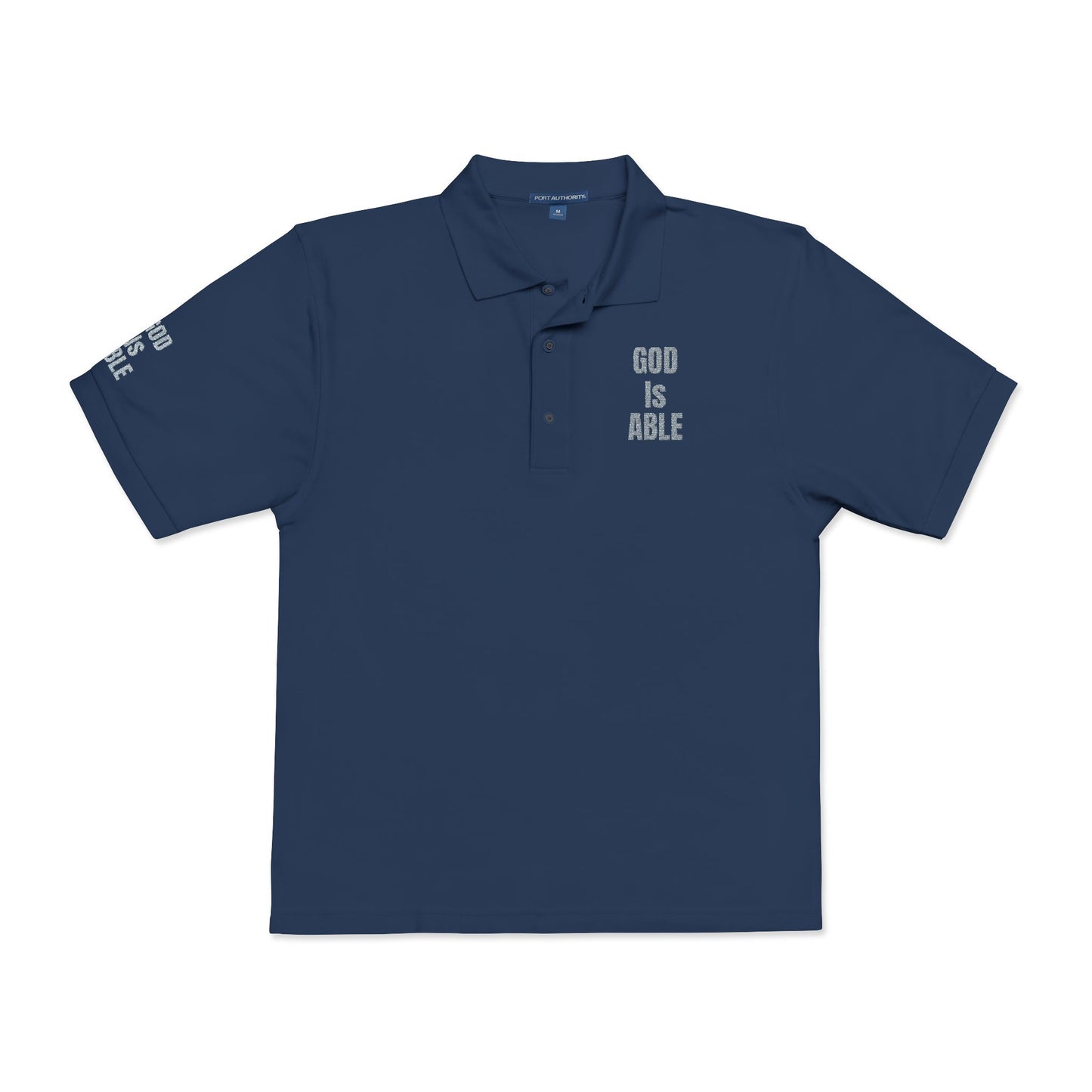 Inspirational Embroidered Polo Shirt - God is Able, Unisex Casual Wear, Perfect Gift for Faith, Daily Comfort, Church Events