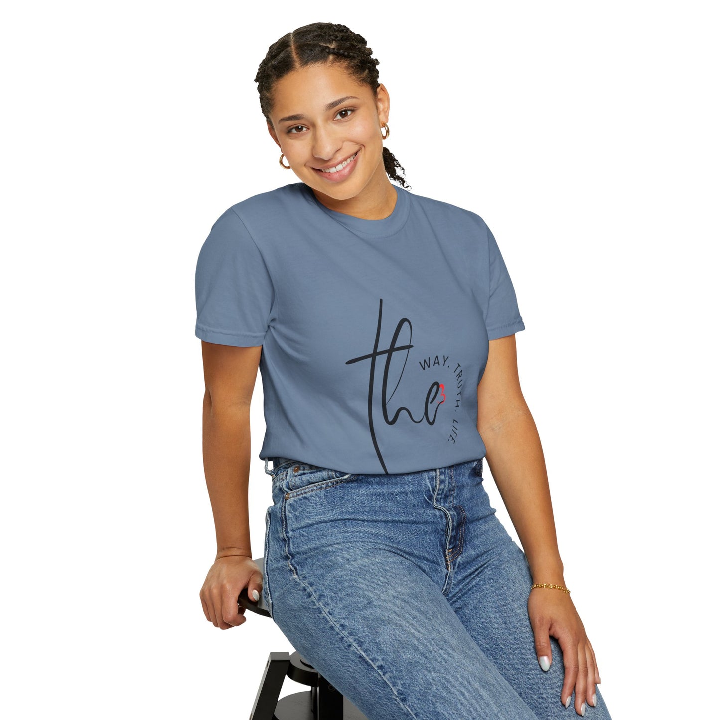Faith-Inspired Garment-Dyed Tee – The Way, The Truth, The Life | Christian Apparel, Bible Verse T-Shirt, Religious Gift