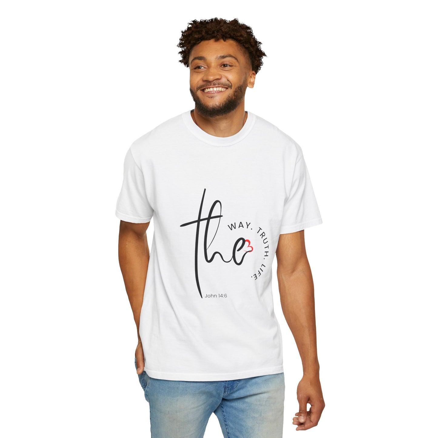 Faith-Inspired Garment-Dyed Tee – The Way, The Truth, The Life | Christian Apparel, Bible Verse T-Shirt, Religious Gift