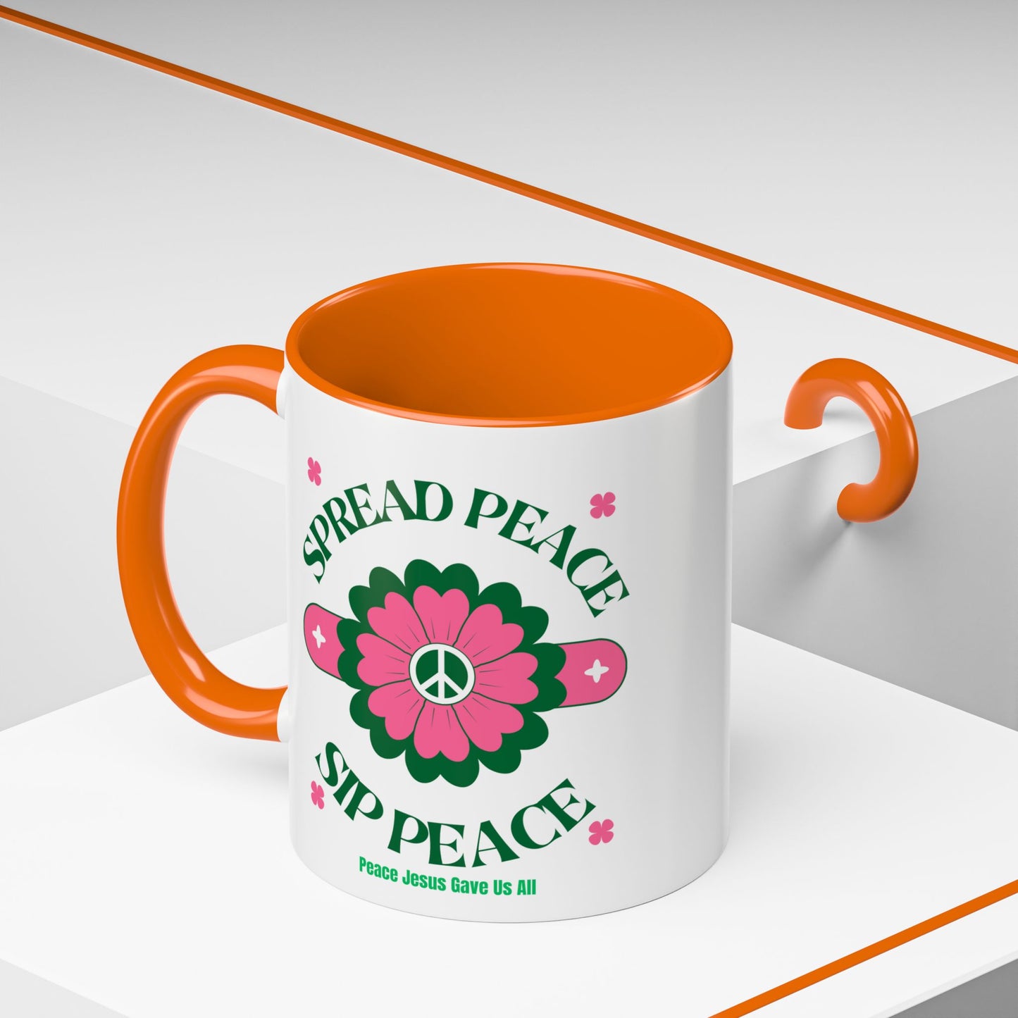 Accent Coffee Mug Ceramic Mug – Spread Peace & Sip Peace (11, 15oz)