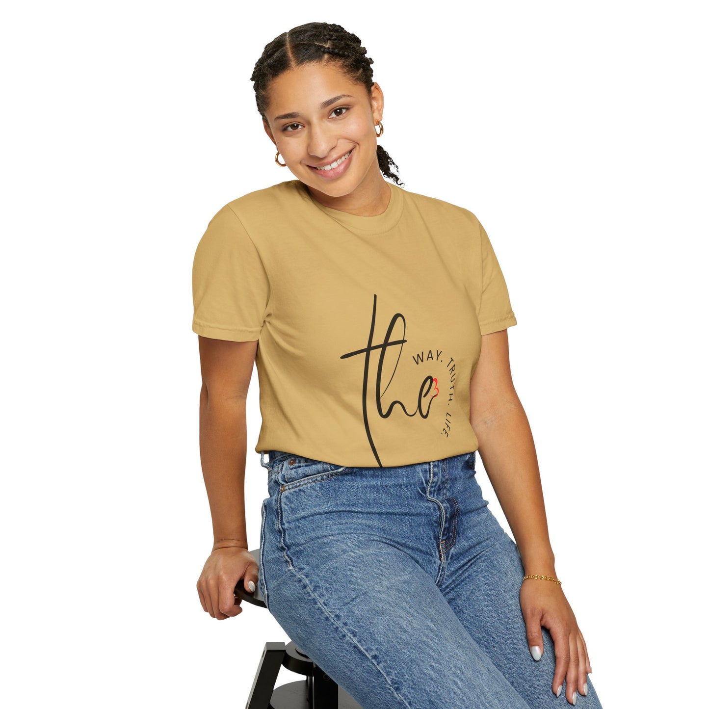 Faith-Inspired Garment-Dyed Tee – The Way, The Truth, The Life | Christian Apparel, Bible Verse T-Shirt, Religious Gift