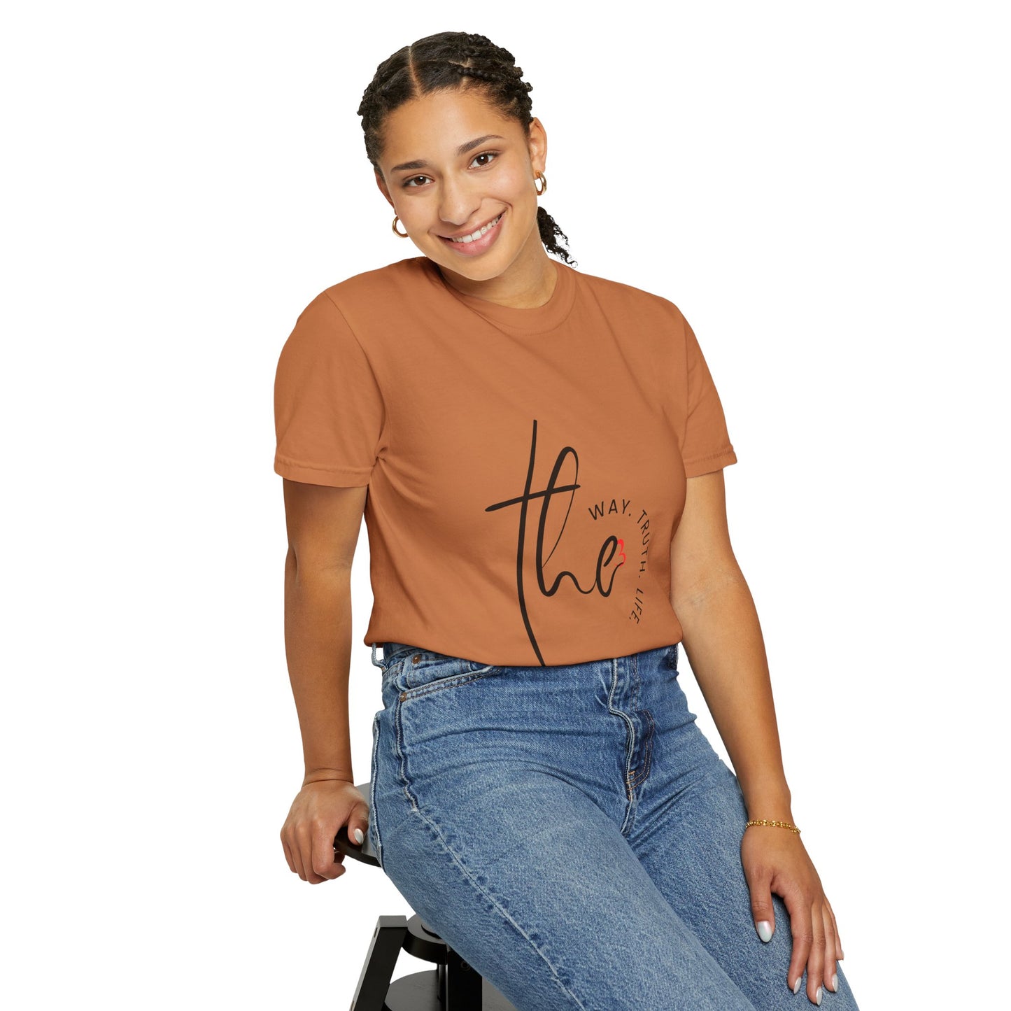 Faith-Inspired Garment-Dyed Tee – The Way, The Truth, The Life | Christian Apparel, Bible Verse T-Shirt, Religious Gift