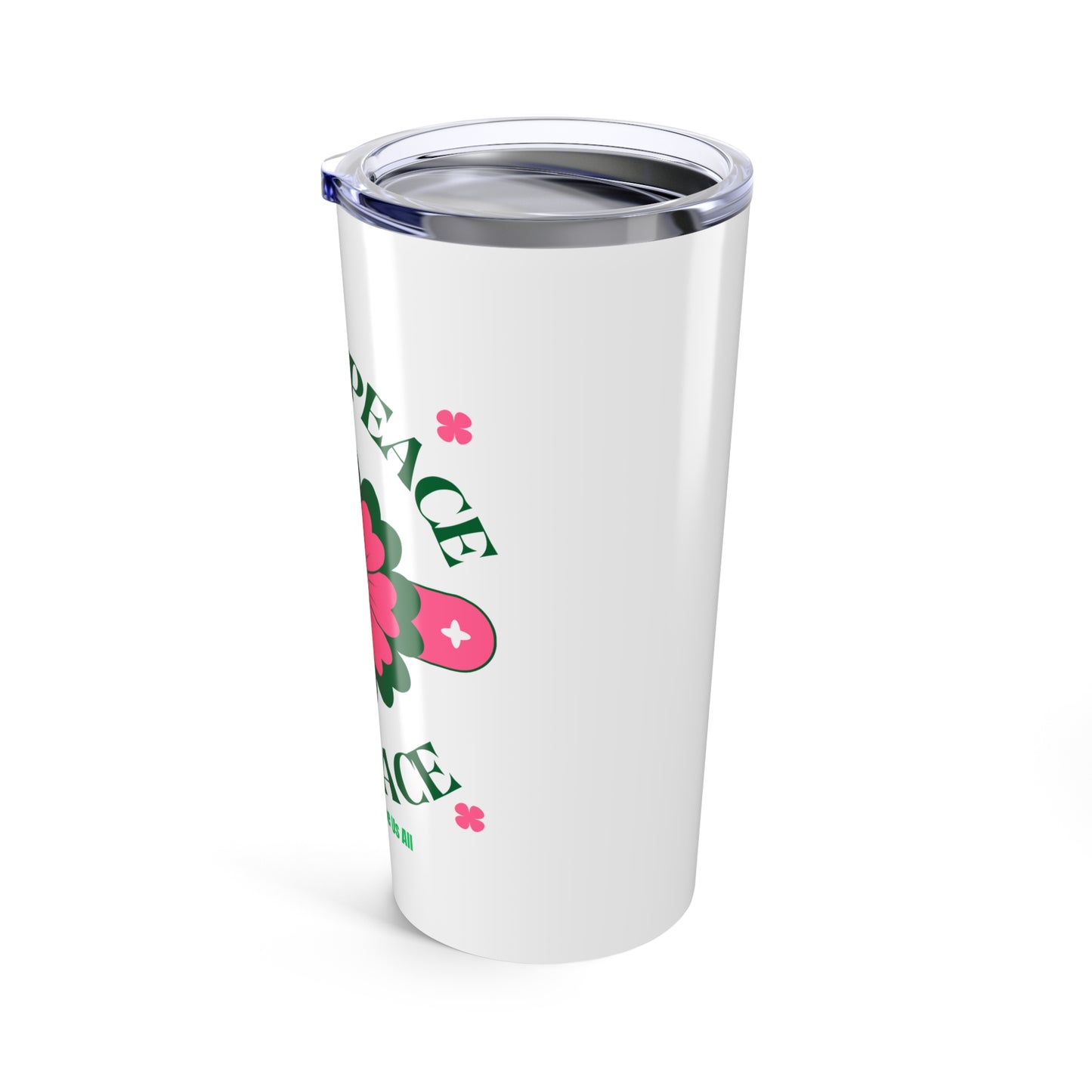 Peaceful Floral Tumbler | 20oz Travel Cup for Inspirational Sips, Perfect Gift for Teachers, Friends, Spiritual Gifts, Coffee Lovers