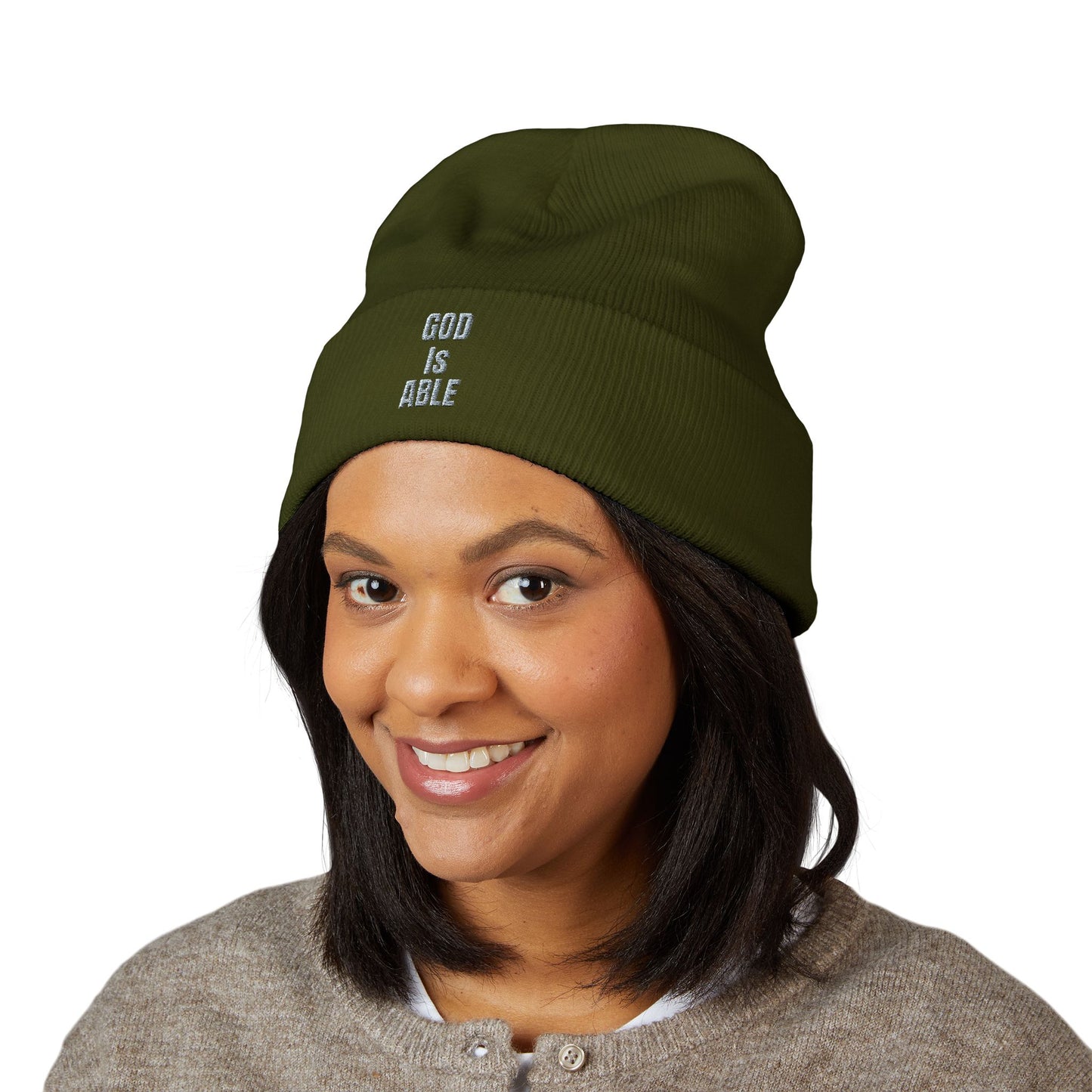 Embroidered Inspirational Beanie, Classic Cuffed Beanie, Cozy Winter Hat, Faith-Based Gift, Everyday Wear, Unique Accessory
